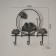 Wall metal hooks "leaves", 23 x 23 x 3 cm, load up to 3 kg