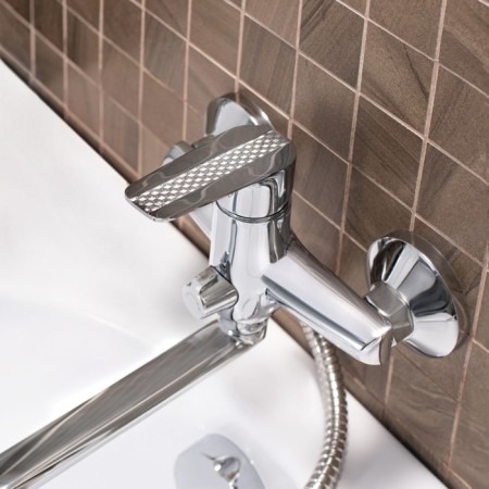 Bath mixer "RMS" SL131-006E, pour 350 mm, shower set, brass, chrome-2