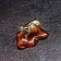 Souvenir "Baran with a bell", brass, amber, 3x2.5 cm