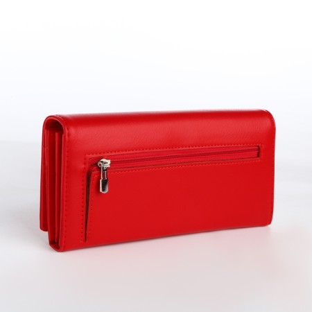 Women's wallet on magnet, red color-1