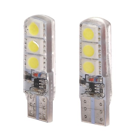 Auto Stuffing LED Cartage, T10 W5W, 12 V, 3 W, 6 SMD-5050, set 2 pcs