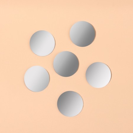 Interior mirrors for decoration, without a frame, set - 6 pcs, d = 2 cm-1