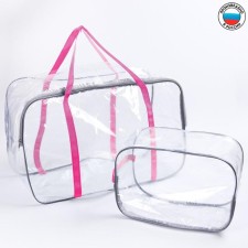 Set of bags in the hospital 2 pcs., 1+1, pink color