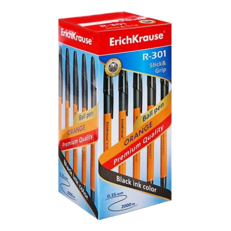 Ballic handle Erichkrause R-301 Orange Stick & Grip, node 0.7 mm, black rod, rubber emphasis, letter line length 1000 meters-9