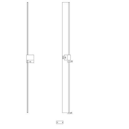 Bra Technical C071wl-L12GB3K, LED, 12W, 104.9x7x3 cm, 1050lm, black color with gold-5