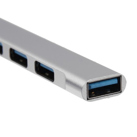 Type-C Langer (Hub), 4 ports, cable 10 cm, silver-2