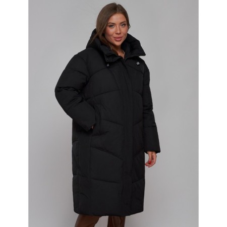 Coat insulated winter female, size 46, black color-10