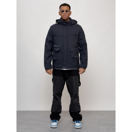 Sports male jacket, size 52, dark blue color-7