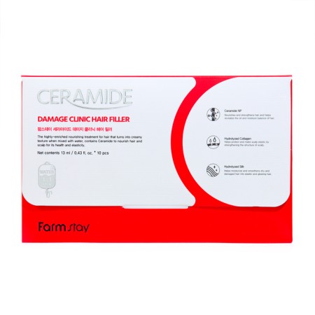 Hair filler Farmstay, restoring, with ceramides, 10 pcs. 13 ml