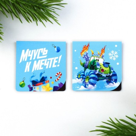 Gift New Year's Set: notebook, stickers 2 liters and magnetic bookmarks 2 pcs "Time set"-8