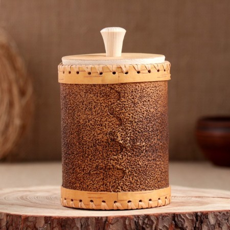Tueyes "Sugar. Tea Party", 10 x 10 x 15 cm, birch bark-1
