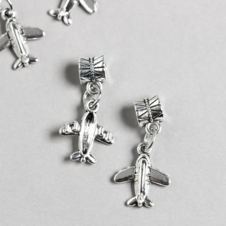 Bale with a suspension metal for creativity "Airpill" silver 2.6 cm