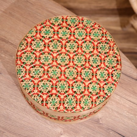Basket with a covered lid, from bamboo 30x30x13 cm-4