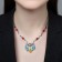 The necklace "India" turquoise happiness, color in black silver, 32 cm