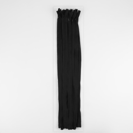 Lightning secret, No. 3, non -income, automatic lock, cotton, 50 cm, black color-2