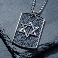 Pompeii pendle pendle amulet star David, color black silver, 70 cm