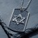 Pompeii pendle pendle amulet star David, color black silver, 70 cm