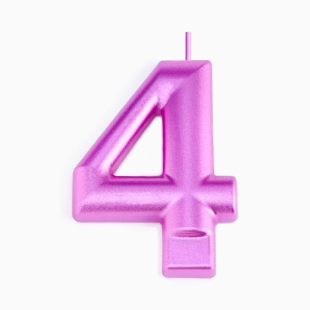Candle for the Cake "European Giant", number 4, 7 cm, purple metallic-2