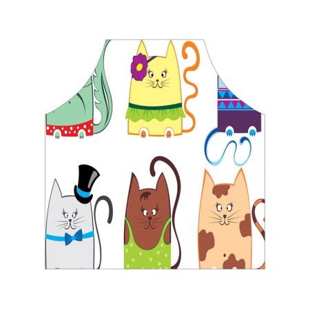 Apron kitchen with a photo print "Creative cats", adjustable, size OS-2