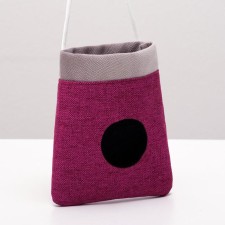 Suspended pocket for rodents with a window, furniture fabric, 10x 15 cm, mix of flowers