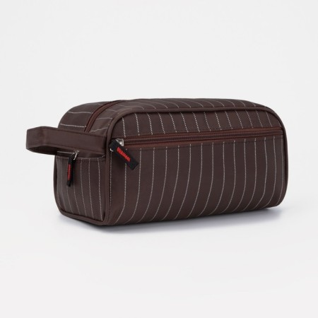 Lightning cosmetic bag, external pocket, brown color