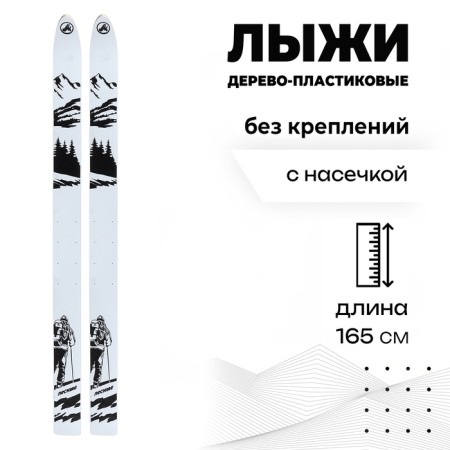 Wood-plastic skis "forest", 165 cm, with a notch, the color of mix
