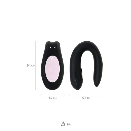 Multifunctional stimulator for steam Satiffyer Partner Double Joy, silicone, black, 18 cm 932432-21