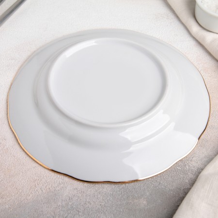 Plate "olives", d = 20 cm, white color with gold chaser-2