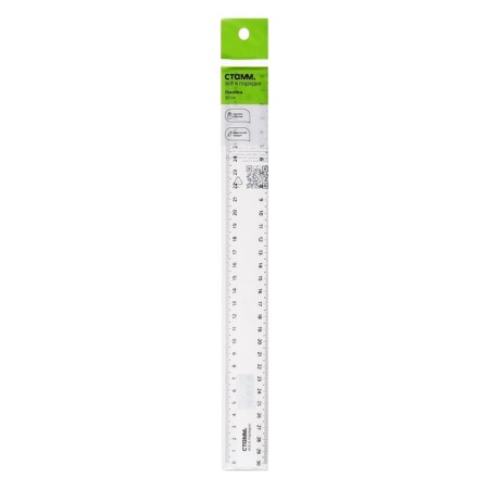Line 30 cm Istanm, plastic, 2 scales, transparent, colorless, euro suspension-6