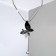 Piece "Date" butterfly, black and white color in silver, l = 70 cm