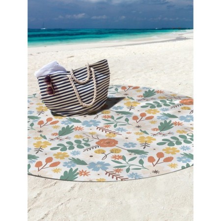 Pareo and beach rug "Lug of flowers", d = 150 cm-2