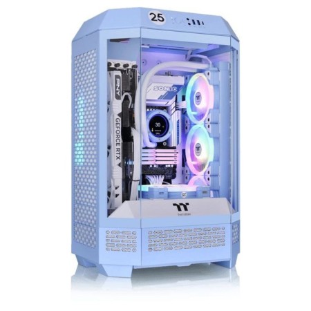 The housing Themaltake The Tower 300 Hydrangea Blue without PSU Miniitx 7x120mm 5x140mm 2xusb3.0 1070400-2