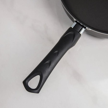 Steven Consul, 2.8 l, d = 24 cm, glass cover, plastic handle, anti -stick coating, black color-3