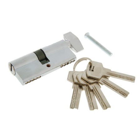 Cylinder mechanism, 70 mm, with a turntable, performance. Key, 5 keys, color chrome