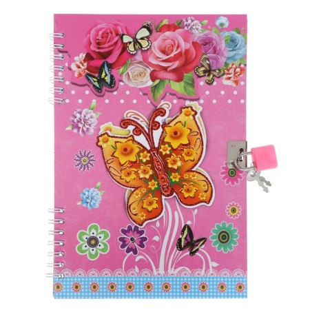 Notebook Gift Book on a lock, A5, 50 sheets, line, "Butterfly", mix-1