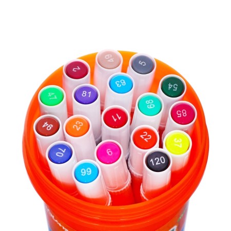 A set of markers 24 colors is bilateral, in plastic tube mix-2