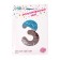 Foil ball 32 "Number 3 with crown, gradient on the stand
