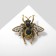 Brooch "Fly" classic, white-green color in black gold