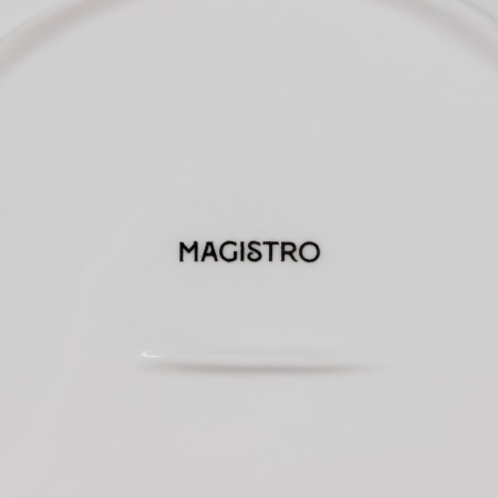 Porcelain dessert plate Magistro "glare", d = 21 cm, white color-4