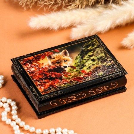 Casket "Animals", 10 × 14 cm, lacquer miniature, mix