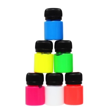 Acrylic paint, set of 6 colors x 20 ml, FLUO, ZHK Decola, fluorescent, 4341100-4