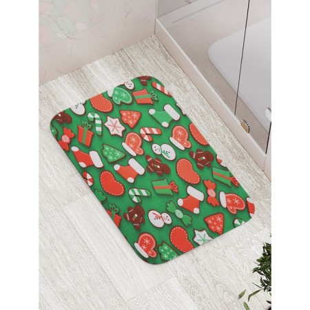 Bathroom mat "Gingerbreads", anti -slip, size 52x77 cm