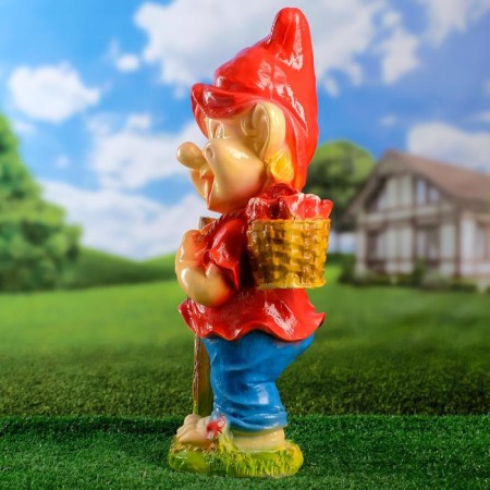 Garden figure "Dwarf with medium mushrooms", 55x24x21cm, mix-2