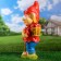 Garden figure "Dwarf with medium mushrooms", 55x24x21cm, mix