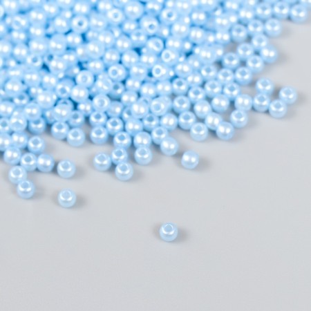 Set of beads "needlework" plastic, diameter 3 mm, 25 g, blue