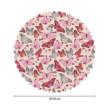 The tablecloth “Spring butterflies”, round, Saten, d = 150 cm