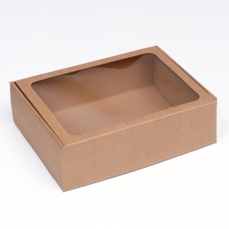 Self -assembly box with a window, brown, 31 x 22 x 9.5 cm-1