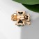 Brooch "Clover", white-green color in gold (indivisible packing 12 pcs., Price per pcs.)