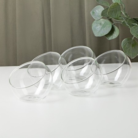 A set of glass salad bowls on a stand, 95 ml, size 23 × 13 cm-7