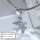 Suspension "Swallow" mine, white color in silver